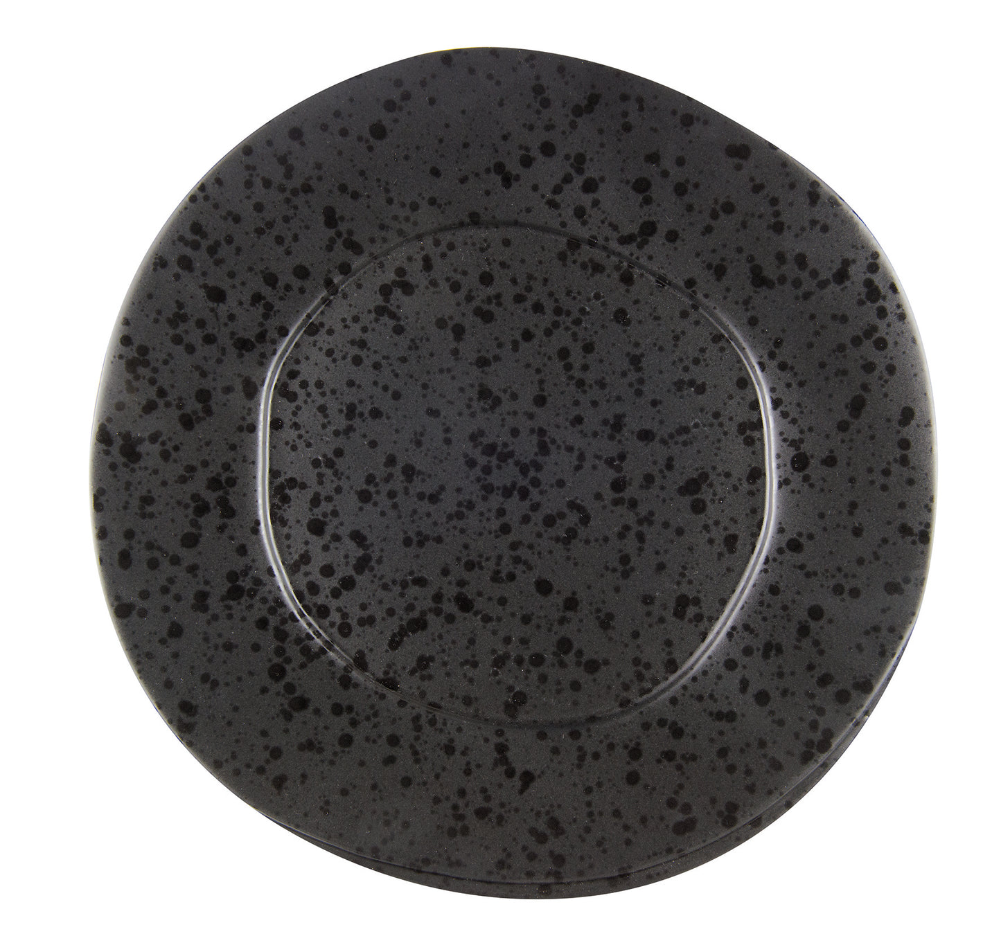 Black charger plate with black reactive dots Ø 31,5 cm