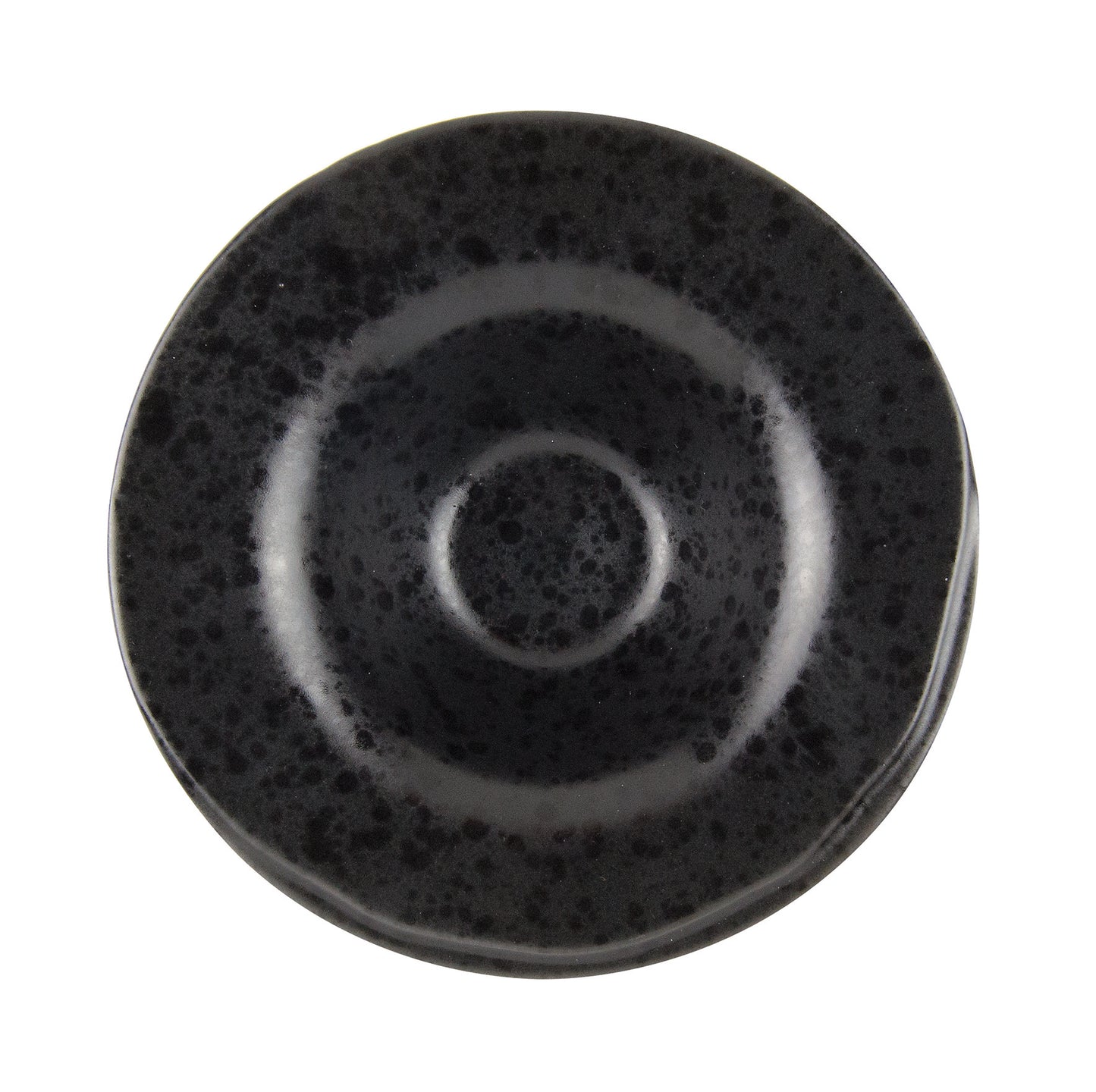 Black pasta bowl with black reactive dots Ø 14,5 cm