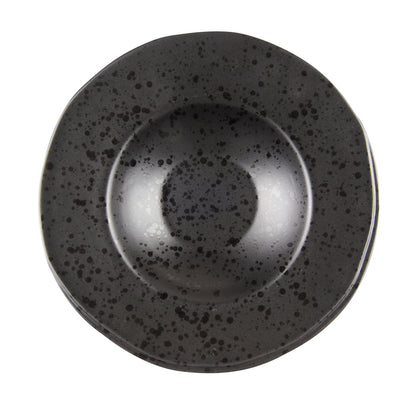 Black pasta bowl with black reactive dots  Ø 28 cm