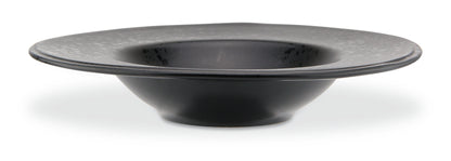 Black pasta bowl with black reactive dots  Ø 28 cm