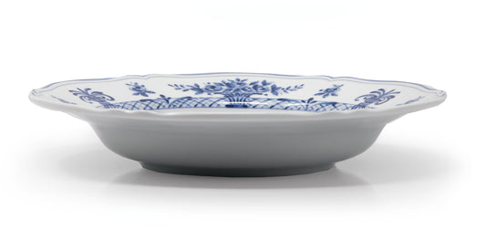 White and blue deep plate  Ø 23,5 cm