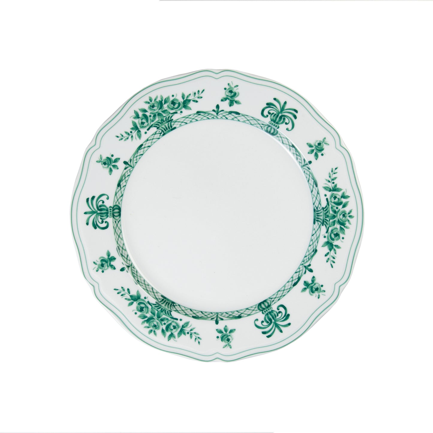 White and green bread plate Ø17,5 cm