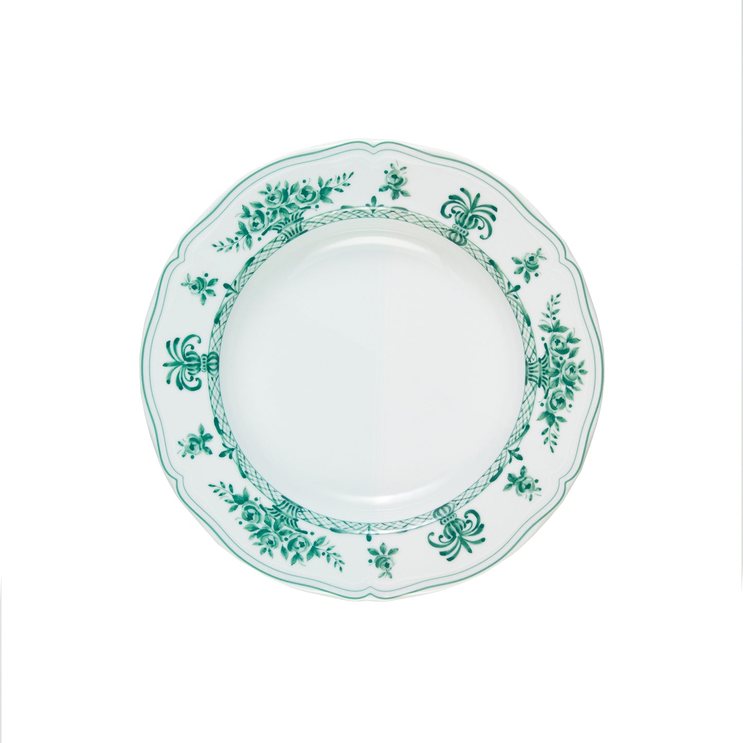 White and green deep plate Ø 23,5 cm