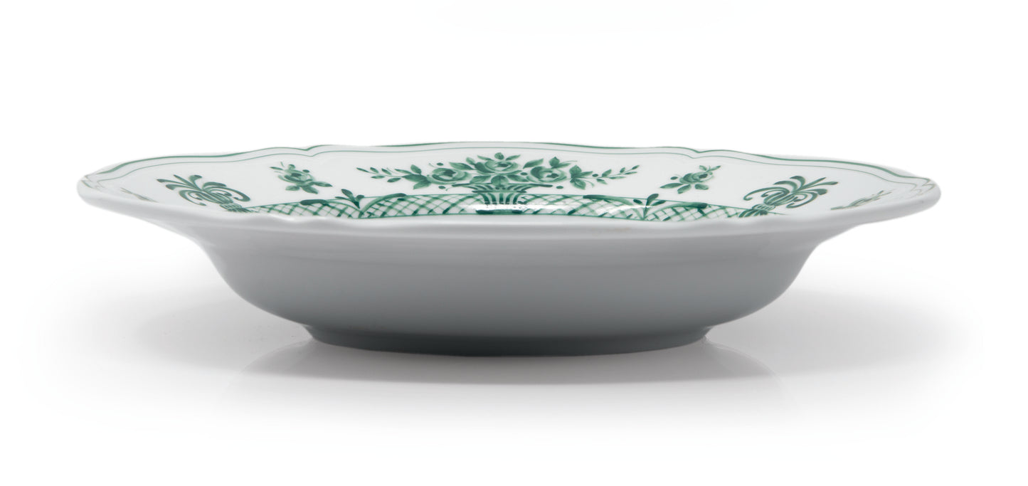 White and green deep plate Ø 23,5 cm