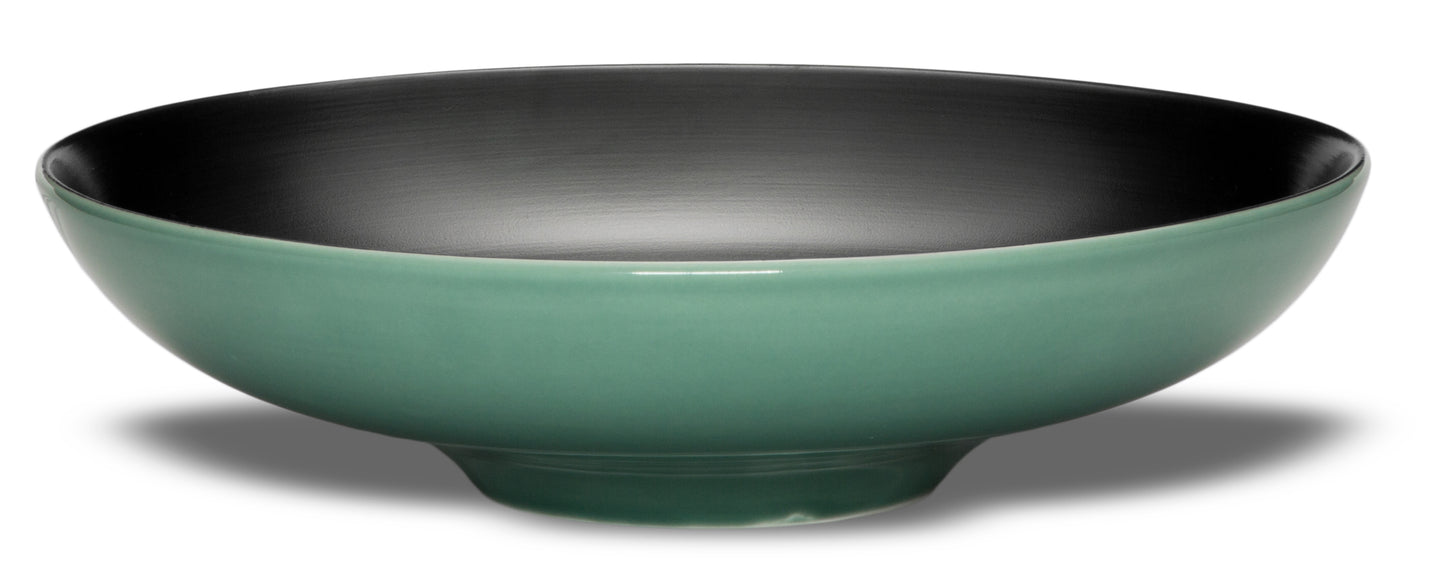 Opal green deep plate Ø 22 h 5,5 cm