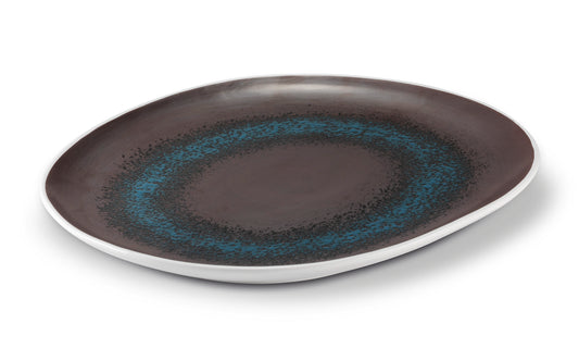 Blue reactive oval tray Ø 30 cm