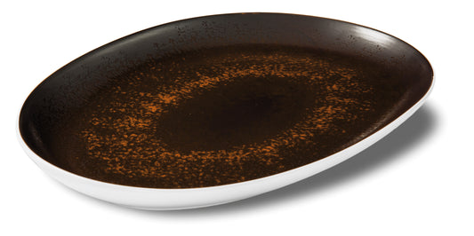 Rusty reactive narrow oval tray 41,5x27 h3,5 cm