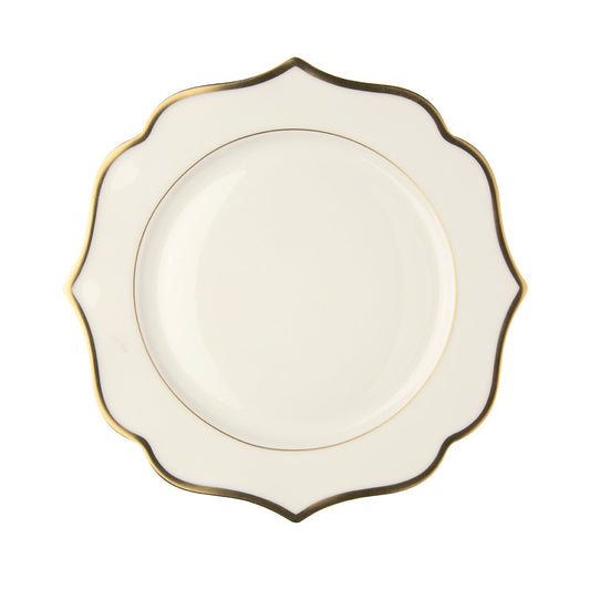 Ivory charger plate with gold rims - New bone china Ø 30,5 cm