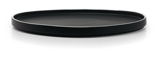 Matt black charger plate with white rim Ø 31,5 h 2,5 cm