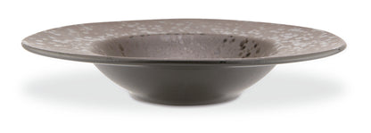 Brown pasta bowl with rusty reactive dots 28.5cm