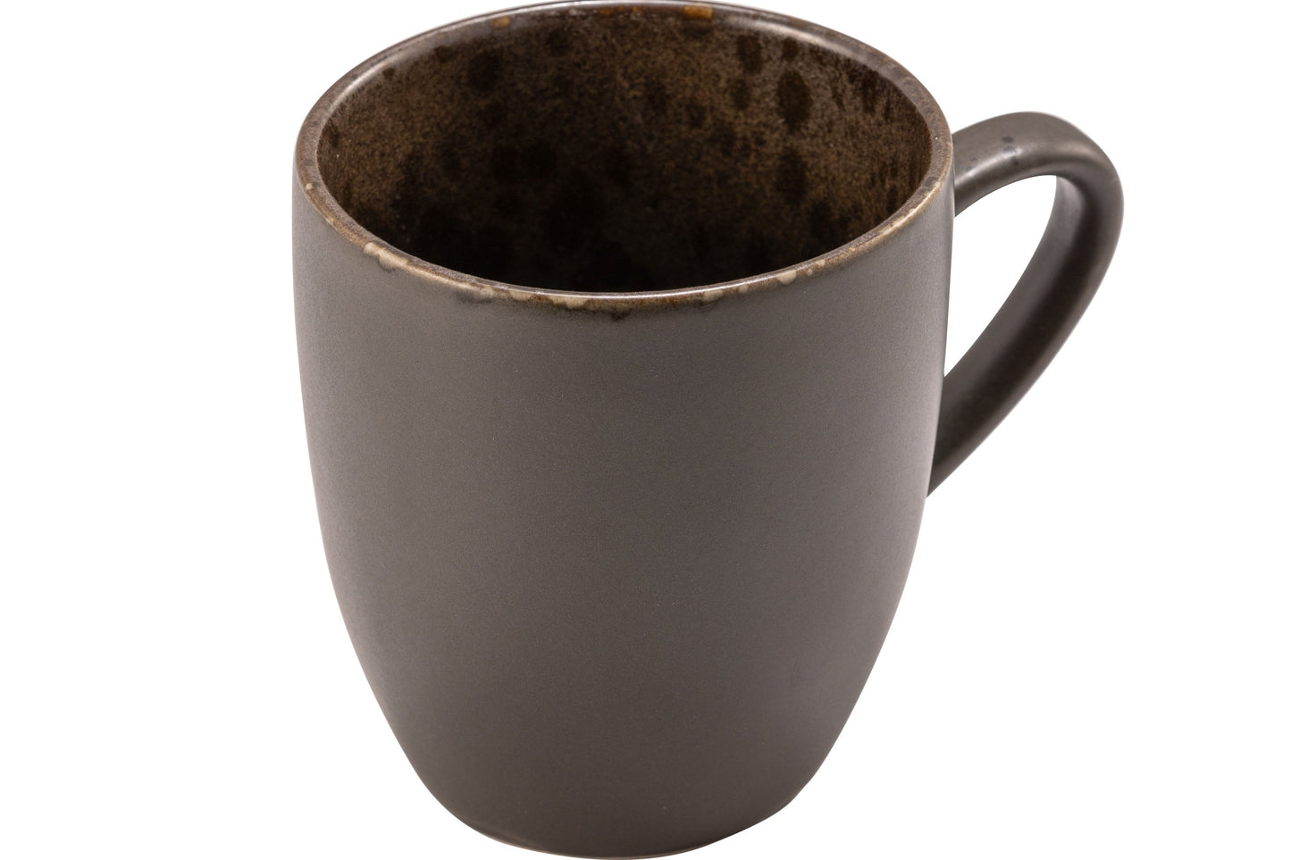 Brown mug with rusty reactive dots 10cm