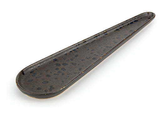 Brown Finger Food spoon with rusty reactive dots 7cm7